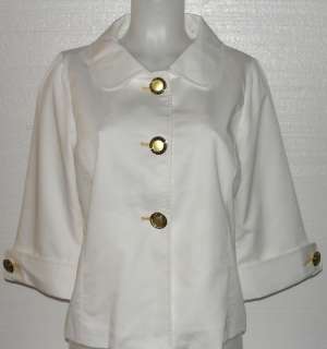 NEW Bob Mackie 3/4 Sleeve Jacket WHITE/XL  