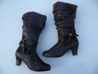 BROWN BOOTS SHOES YOUTH KIDS GIRLS SIZE 9 4  