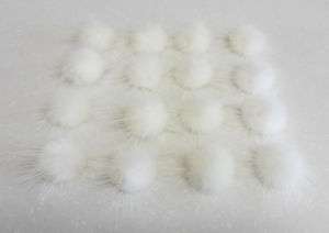 16 Wholesale lot Fluffy Mink Fur Ball White pom pom  