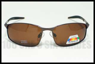 POLARIZED Sports Sunglasses Fishing Golfing METALLIC BROWN (size: 5 1 