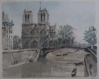 Franz Herbelot Druck Aquarell Nr17/623 Notre Dame Print  