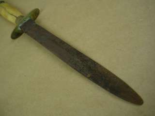   Sheffield 19th century Antique Knife w/Silver Pommel Very Rare  