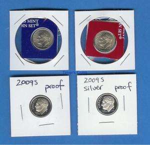 2009 P D S S Dimes Proof/Silver Proof/Satin 4 coin set  