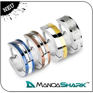 ManoaShark® 2er Set Creolen Ohrringe Ohrstecker Plug Piercing 