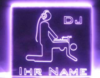 ausgefallenes LED DJ Leuchtschild mit ihrem Namen  