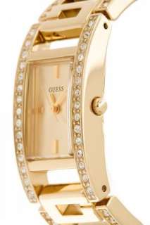 NIB GUESS Women Goldtone Crystals Bracelet Watch U12550L1 swarovski 