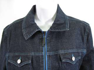 ICE JEANS Blue Denim Embroidered Jean Jacket Size 16  