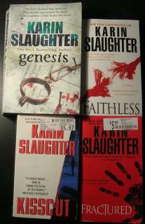 lot of 4 Karin Slaughter Kisscut,Triptych,Fractured, genesis  