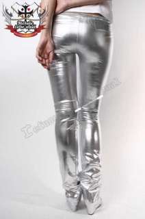 GLAM PUNK Metallic Shiny Spandex Leather SLOUCH LEGGING  