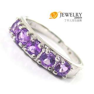 FASHION LOVELY 1.3ct Genuine Amethyst Ring 925 Sterling Silver  