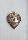  ART DECO LOCKED HEART PHOTO FRAME GOLD PLATED PENDANT with ROCK 