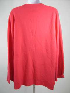 DKNY Pink Wool Long Sleeve Casual V Neck Sweater Sz S  