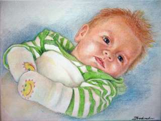 Kind & Baby Porträt   Zeichnung vom Foto. in Baden Württemberg 