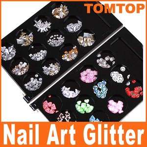 Nail Art Decorations Fimo Flower Slice Glitter Shiny Rhinestone 