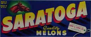Saratoga Vintage Melon Crate Label San Jose, CA  