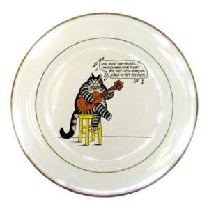 New Kliban Cat Funny Cartoon Porcelain Plate Rare  