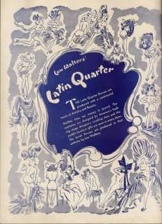   Walters Latin Quarter Night Club New York 1948 51 souvenir & program