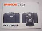 Minox 35 GT 35 GT Camera Instructions / user manual in French
