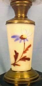 Superb Antique FLOWER & CLOVER COMPOSITE KEROSENE LAMP  