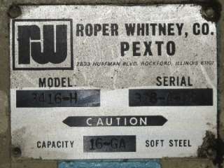 ROPER WHITNEY / PEXTO 3416 H ROLL 16 GA SOFT STEEL  