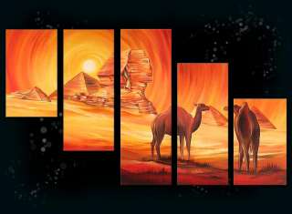 Large Modern Art Oil Painting Egypt camels Canvas Art  