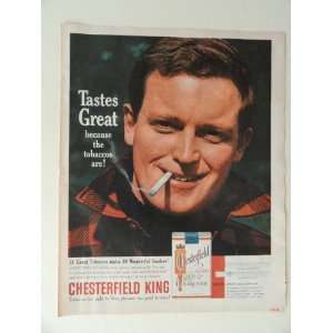  Chesterfield King Cigarettes. 1963 full page print ad(man 