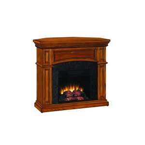 Premium Oak Classic Flame Nantucket Corner Electric Fireplace in 