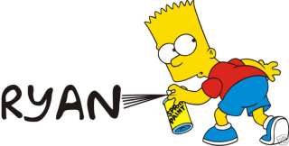PERSONALISED Bart Simpson COLOUR Art Sticker Decal  