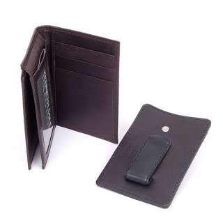 Kenneth Cole Mens Leather Wallet Money Clip Front Pocket Wallet L 