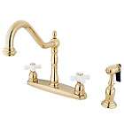Kingston Brass Polished Brass 8 Widespread Kitchen Faucet with Brass 