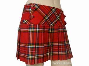 Sexy Red Tartan / Plaid School Girl Mini Skirt UK 6 16  