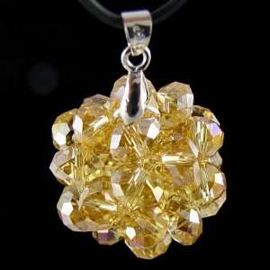    27mm faceted crystal AB rondelle ball pendant