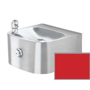  Red Single bubbler, wall mounted, stainless steel drinking fountain 