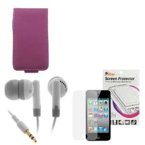  Flip Leather Case + LCD Screen Protector + Universal White Stereo 