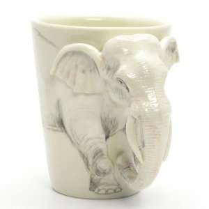 White Elephant Mug 00001 Ceramic 3D Mug Handmade Coffee Cup Animals 