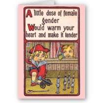 Boy Needs Help with His Feminine Side Card by pinkalmond