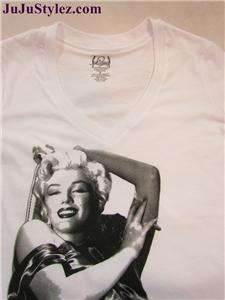 New Womens Marilyn Monroe Hollywood White Graphic T Shirt Print Top 