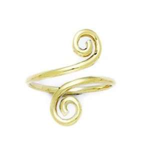 14k Yellow Gold Adjustable Spiral Body Jewelry Toe Ring   JewelryWeb
