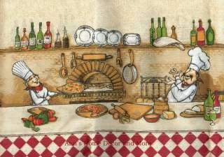 ITALIAN FAT CHEF KITCHEN CURTAIN VALANCE RED BORDER NEW 076389951356 