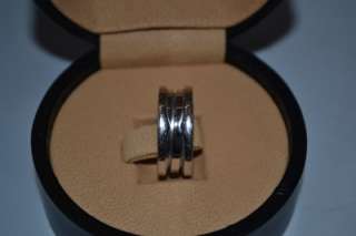 Bvlgari B.Zero 1 3 Band 18k White Gold Ring size 52 or 6 Pre Owned 