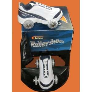   & Navy Wheely Roller Shoes Skates Boys 6 Ladies 7.5 