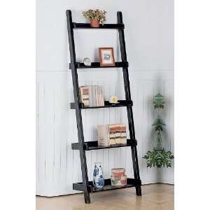  5 Tier Modern Style Leaning Wood Ladder Shelf Rack With 