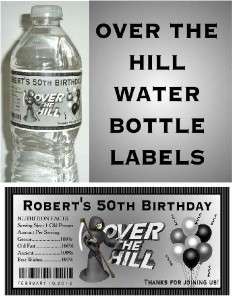 20 OVER THE HILL 40th 50th 60th BIRTHDAY PARTY FAVORS ~ WATER BOTTLE 