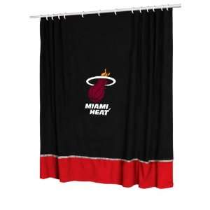  Sidelines Shower Curtain   Miami Heat NBA /Color Black Size 72 X 72