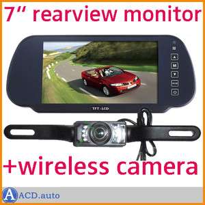 TFT LCD Car mirror Rearview Monitor and 2.4G wireless night vision 