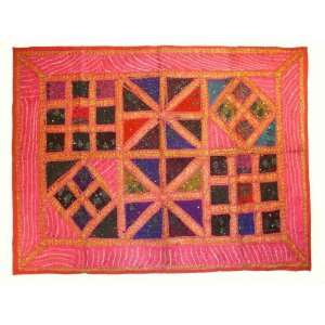  Tablecloth Handmade Pink Decorative Bead Work Gift 57x36 