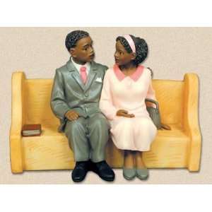  African American Church Pews Figurines Young Couple