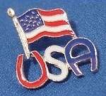 American FLAG on Red White & Blue USA Lapel PIN Badge  