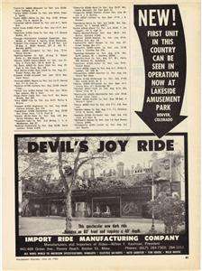 1965 LAKESIDE Amusement Park Dark Ride Ad DENVER CO  