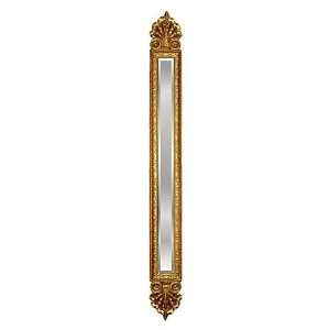   Finial Beveled Strip Mirror   Antique Gold Finish
